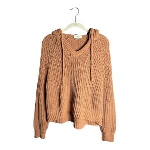 Aerie Brown Chunky Knit Hooded Sweater Size XS